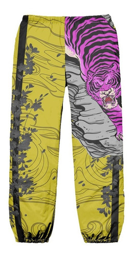 Calça Tactel Oriental Japão Tigre Tiger Streetwear Hype Trap