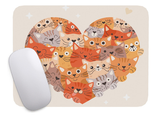 Mouse Pad Gato Gatito Arte De Animales - 17cm X 21cm D13