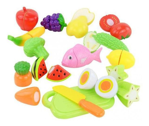 Juego De Juguetes Slice Fruta Vegetal Para Niños, 16 Unidade