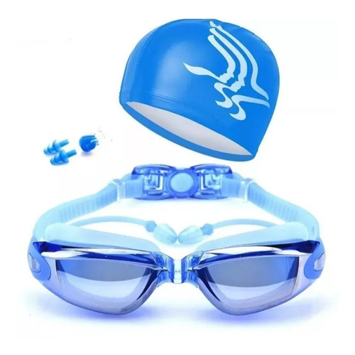 1 Goggles, Gafas Natacion + Gorro+ Tapones+ Bolsa.  1 Kit