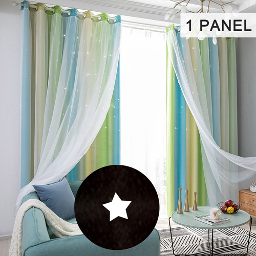 Cortina Black-out Diseño Estrellas Para Habitación De Niños