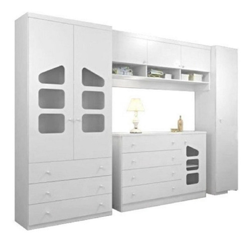 Guarda Roupa+modulo Aéreo + Cômoda+berço E + Colchão