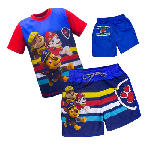 Conjunto De La Patrulla Canina ( Franela Y Short Playero)