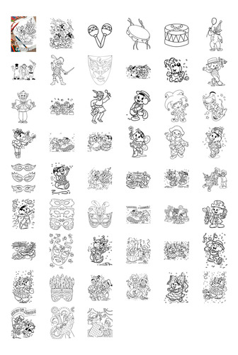 Caderno Com 50 Desenhos Para Colorir Carnaval - Tamanho A4 (21x29,7cm) #13