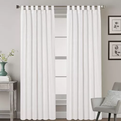  Cortinas de lino para sala de estar, decoración para el hogar,  con pestaña superior, privacidad añadida, ahorro de energía, filtro de luz,  tratamiento de ventanas, cortinas para dormitorio. : Hogar y