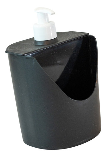 Dispenser Dosificador Detergente Cocina Jabon Porta Esponja Color Negro