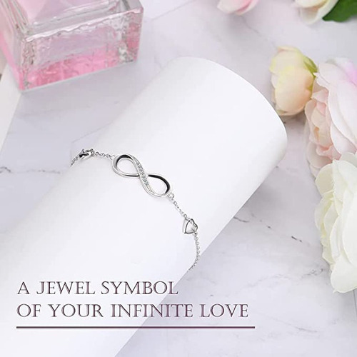 Imagen 3 de 7 de Pulsera Plata 925 Símbolo Amor Infinito En Estuche