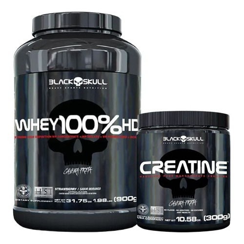 Combo Maromba: Whey 100% Hd Baunilha Pote 900g+creatina 300g