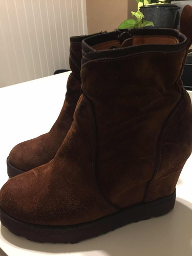 Botas Gamuza Tostado T36 Taco Chino Escondido Pre Cio Sas!!!