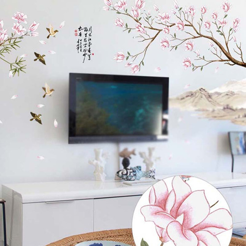 Calcomanía Adhesiva Para Pared Con Flor De Melocotón