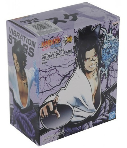 Estátua Naruto Shippuden Uchiha Sasuke 15cm Vibration Stars