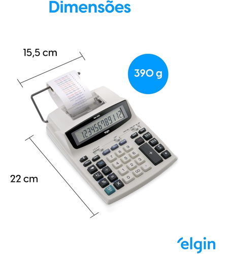 Calculadora De Mesa Com Bobina 12 Dígitos Ma-5121 Elgin