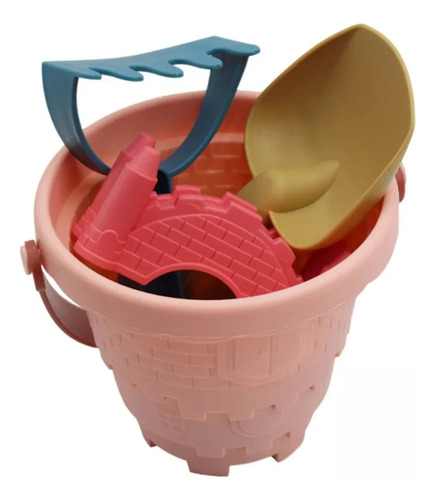 Set Pink Children Para Cavar Arena Con Forma De Castillo, Ju