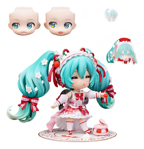 Figura Articulada Pastel Fresas Mini Hatsune Miku 11cm