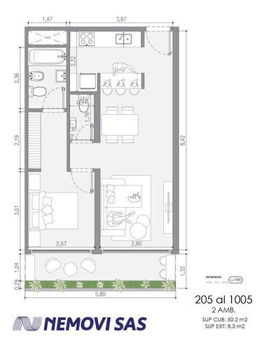 Departamento 2 Ambientes En Palermo Venta