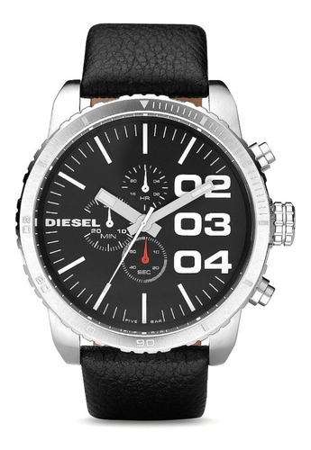 Reloj Diesel Hombre Dz4208 Cronografo Doubledown Cuero Negro