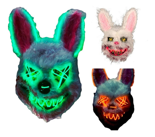 Mascara Purga Purge Peluche Conejo Asesino Luz Led Halloween