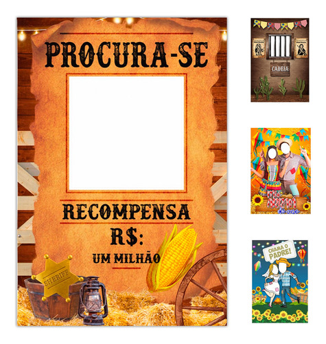 Painel Retangular Vazado Lateral Junina Tecido 1,50x2,20 Mt
