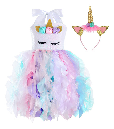 Partisky Vestido De Unicornio De Halloween Para Niñas, 3-1.