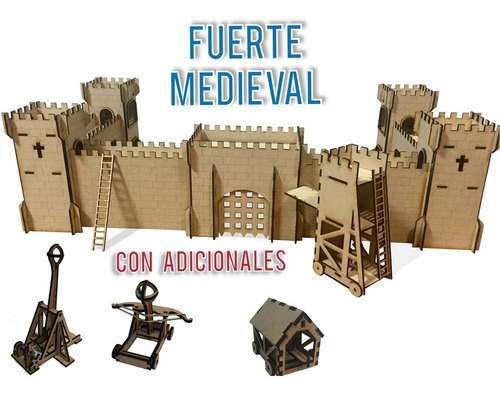 Imagen 2 de 9 de Fuerte Medieval Fibrofacil Mdf - Castillo Para Soldaditos