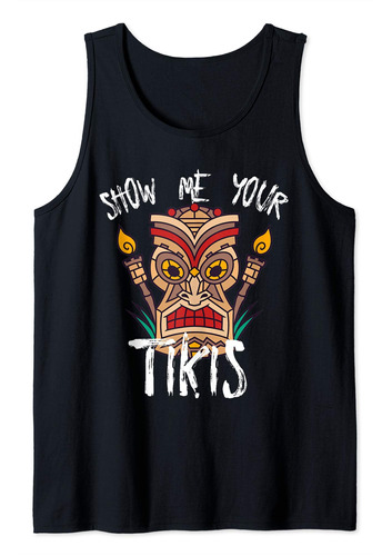 Muestra Tu Tikis Funny Angry Tiki - Camiseta Hawaiana Sin Ma