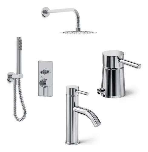 comprar Griferia Combo Ducha2vias+lavat+bidet Hidromet Vector Cromo