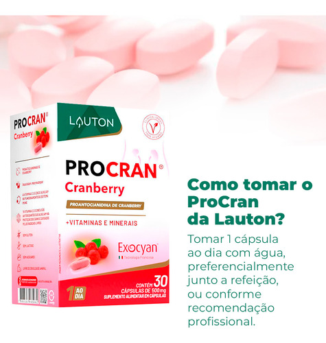 Cranberry Lauton Com Vitamina C/e Zinco E Selênio 30cáps