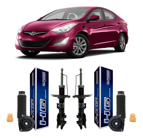 2 Amortecedor Nakata E Kit Coxim Elantra