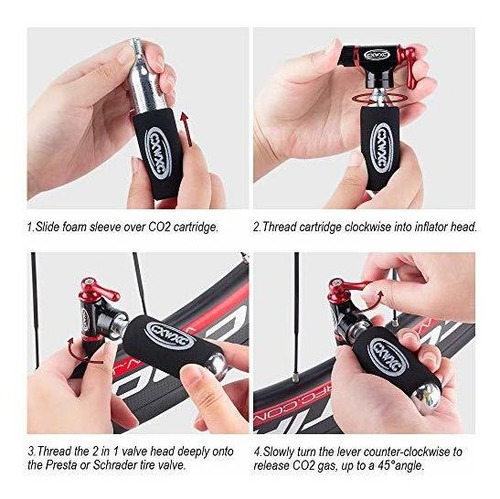 Bombas Kit De Inflado De Co2 Cxwxc Con 4 Cartuchos De Co2 D