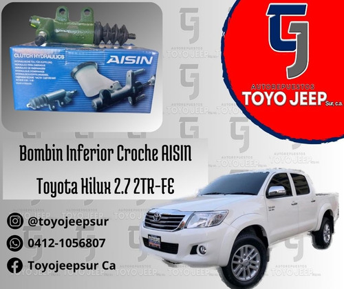 Bombin Inferior Croche Aisin Toyota Hilux 2.7 2tr-fe