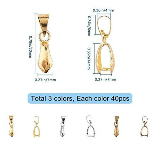 Pulseras Diy: 3 Bails Pinza Latón, Colores Mixtos