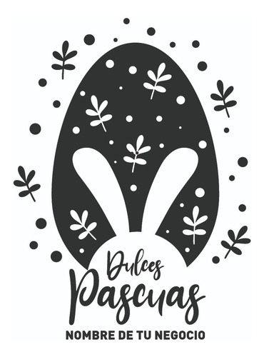 Vinilo Para Vidrieras Pascua Con Nombre De Tu Local! Mod2