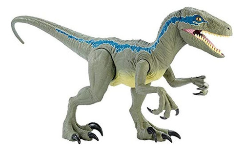 Mattel Jurasico Mundo Super Colosal Velociraptor Azul