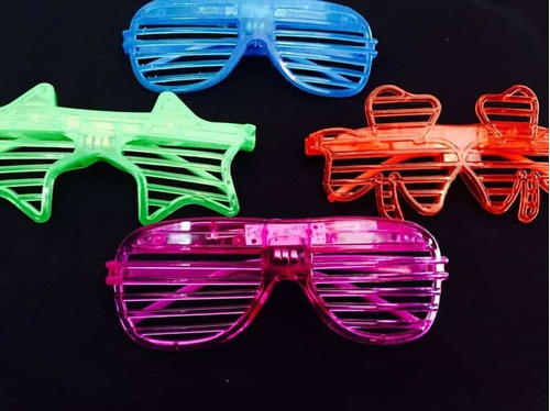 Imagen 3 de 10 de Anteojos Led Flogger Rayas Lentes Led Cotillon Luminoso X24