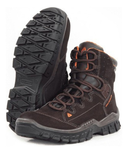 Bota De Couro Nobuck De Amarrar Rio Ii Mr/pto Delta Plus