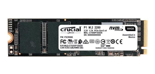 Disco sólido interno Crucial CT500P1SSD8 500GB