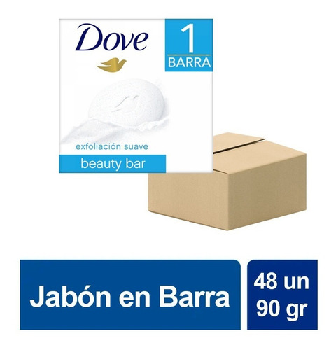 Imagen 1 de 5 de Pack X 48 Un Jabon Dove Beauty Exfoliacion Suave Diaria 90gr