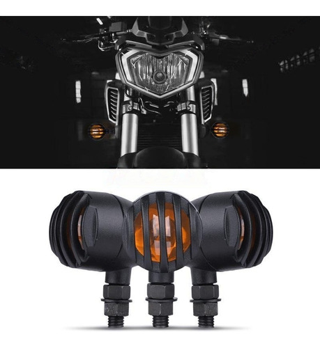 Intermitentes Con Rejilla Para Bobber Cafe Racer Chopper