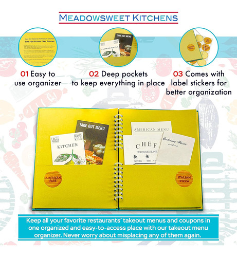 Takeout Menu Organizer - Colorful Kitchen