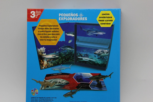 Pequeños Exploradores Tiburones Con 4 Figuritas Y Ficha Info