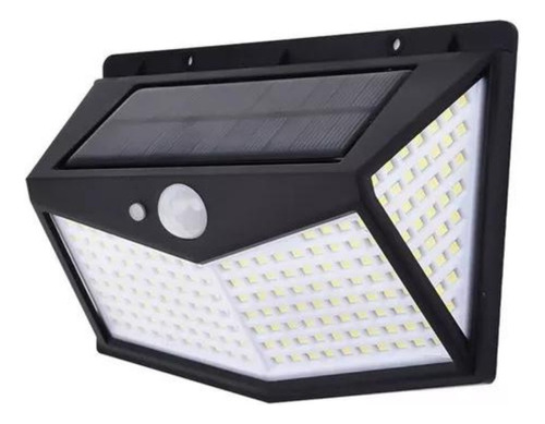 Luminária Solar De Parede 30w 212 Leds Sensor Presença Ip65 Cor Preto 110V/220V