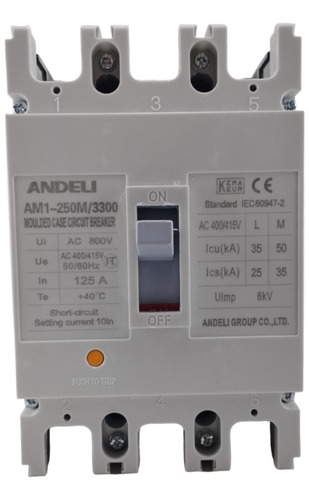 Breaker Caja Moldeada Am1-250m 3x125 Amp 