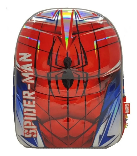 Mochila Espalda Spiderman 3d Relie 12 P Wabro Sharif Express Color Rojo -W10167