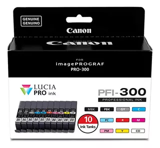 Pfi-300 Lucia Pro Ink, 10 Ink Tanks, Compatible To Imag...
