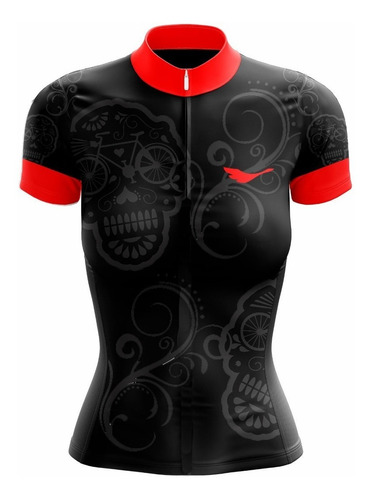 Camisa Scape Feminina Caveira Mexicana Preta - Ciclismo