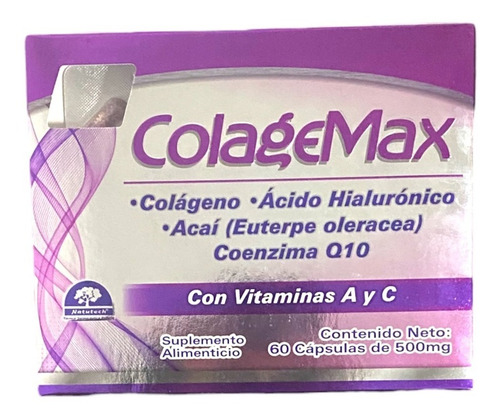 Colagemax Colágeno Ácido Hialurónico Con Vitaminas Y C 60cap
