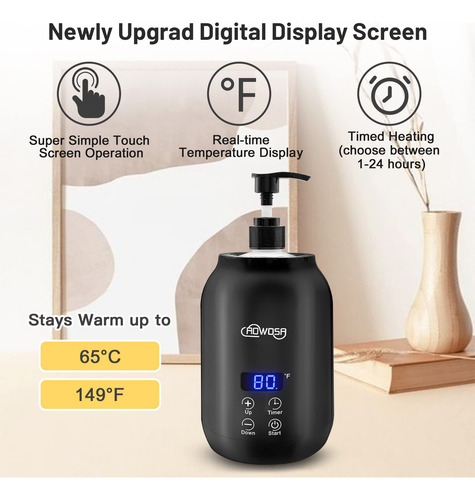 Calentador Aceite Masaje Loción Digital Profesional 2l.