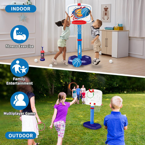 Intoypad Juego De Aro De Baloncesto En T Ball Para Niños