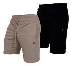 Kit 2 Bermudas de Moletom Academia Masculino Treino 2 Cores