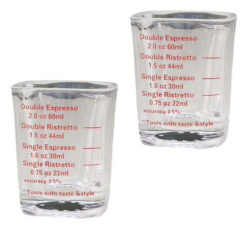 Vasos Medidores De Espresso Con Escala, Transparentes,